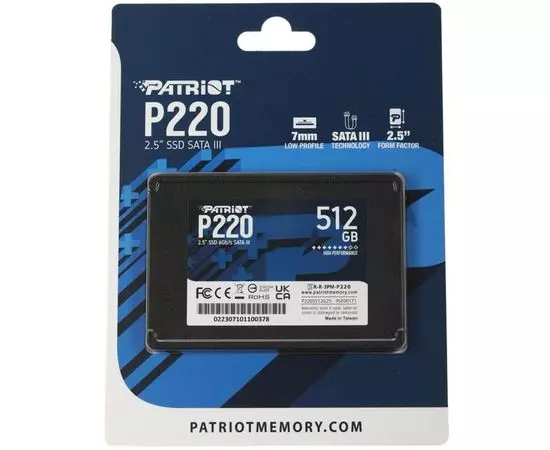 Накопитель SSD 512Gb Patriot P220 (P220S512G25), фото 4