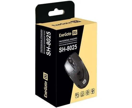 Мышь ExeGate SH-8025, USB, черный (EX295307RUS), фото 2