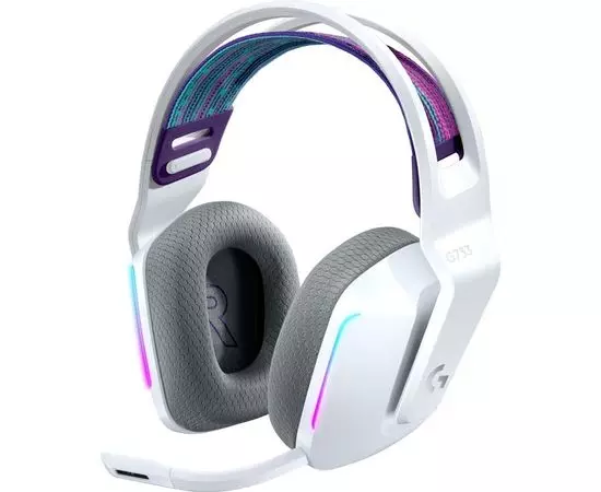 Наушники с микрофоном Logitech G733 LIGHTSPEED Wireless RGB Gaming Headset, белый (981-000883)