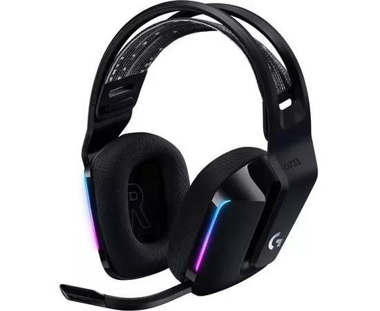 Наушники с микрофоном Logitech G733 LIGHTSPEED Wireless RGB Gaming Headset, черный (981-000864)
