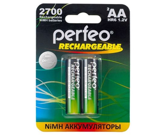Аккумулятор (размер AA, HR6) Perfeo 2700mAh - упаковка 2 шт, цена за 2шт (PF AA2700/2BL PL)