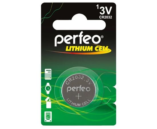 Батарейка CR2032 Perfeo (для материнских плат) (PF CR2032/1BL)