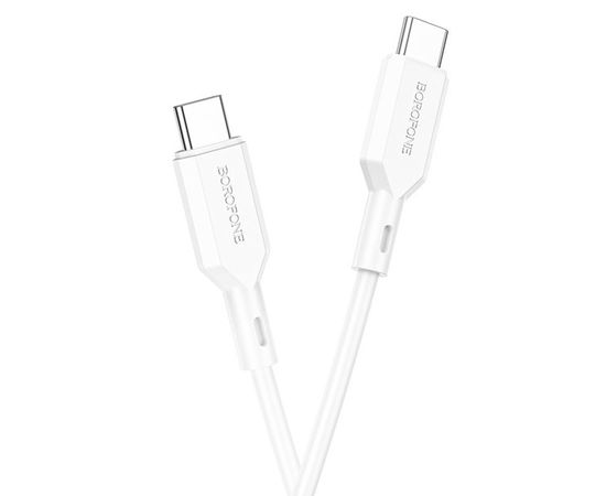 Кабель USB 2.0 Type-C (M), PD, 1m (Borofone) BX70 Shengda 60W, белый (6974443384536)