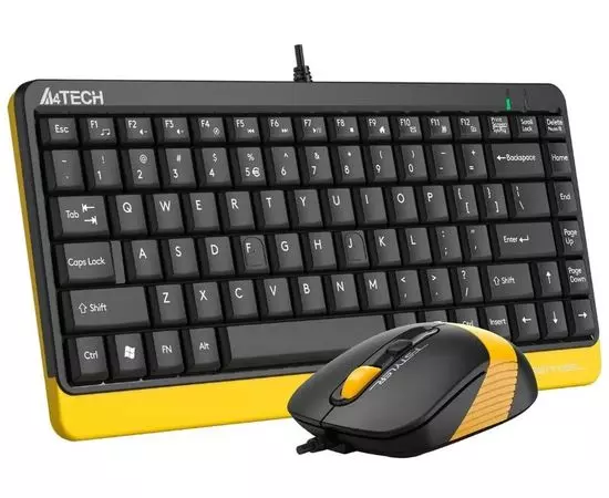Клавиатура+мышь A4 Fstyler F1110 USB Multimedia, черный/желтый (F1110 BUMBLEBEE), фото 2