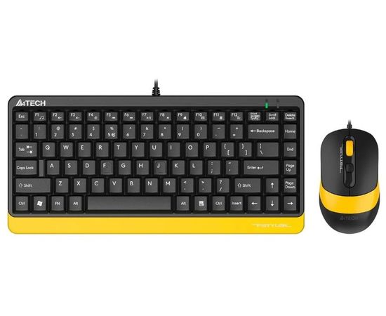 Клавиатура+мышь A4 Fstyler F1110 USB Multimedia, черный/желтый (F1110 BUMBLEBEE)