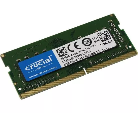 Оперативная память для ноутбука 8Gb DDR4-2666MHz (Crucial) (CT8G4SFS8266)
