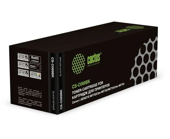 Картридж Canon 069BK Black, черный (Cactus) (CS-C069BK)