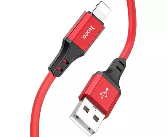 USB-кабель для Apple 8pin Lightning 1м. (HOCO) X86 Spear, красный (6931474777942)