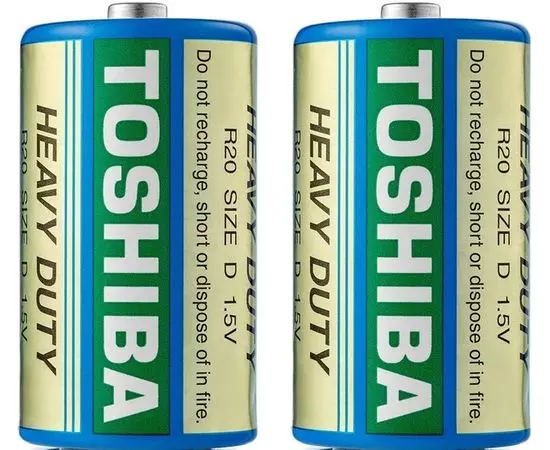 Батарейка D (R20) 1,5V Toshiba - 2шт в упаковке, цена за 2 шт. (TH R20/2SH)