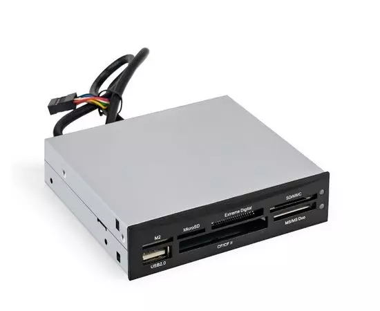 Картридер внутренний 3.5" + USB2.0, ExeGate CR-415, черный (EX283581RUS), фото 2