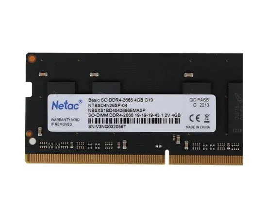 Оперативная память для ноутбука 4Gb DDR4-2666MHz (Netac) (NTBSD4N26SP-04), фото 3
