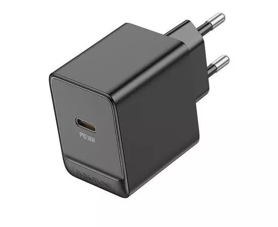 СЗУ Borofone BAS15A Erudite, USB C, PD (30W), черный (6941991105005)