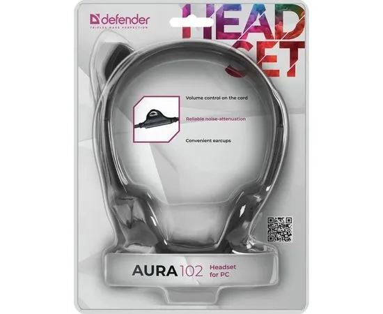 Наушники с микрофоном Defender Aura 102 Black (63102), фото 4