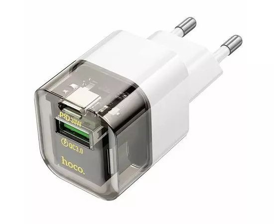 Зарядное устройство HOCO C131A Platinum, USB C, PD (30W), черный (6942007609821)