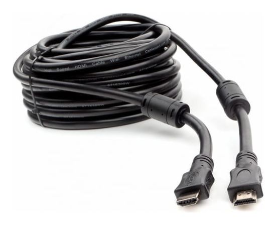 Кабель HDMI 15m v1.4 (Gembird) черный, позол.разъемы, экран, феррит., пакет (CCF2-HDMI4-15M)