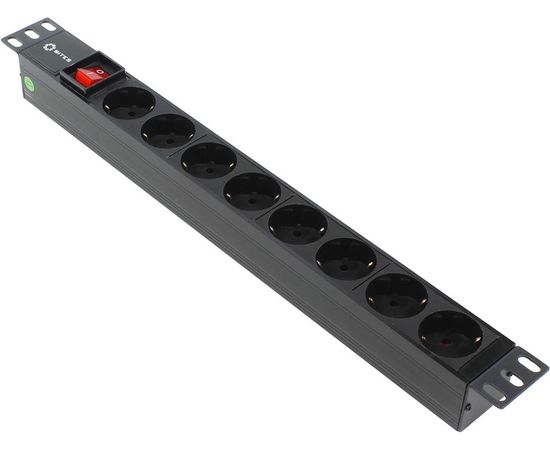Блок розеток в серверную стойку 19", без кабеля питания, 8 Schuko, 13A (5bites) (PDU819P-08)