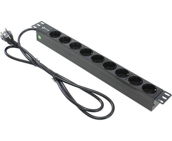 Блок розеток в серверную стойку 19", с кабелем питания 2м/ 9 Schuko, 13A (5bites) (PDU919P-02)