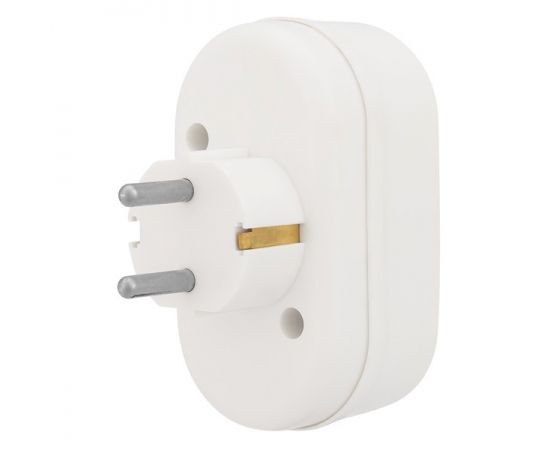 Двойник электрический 16A с заземлением, REXANT, белый, фото 2