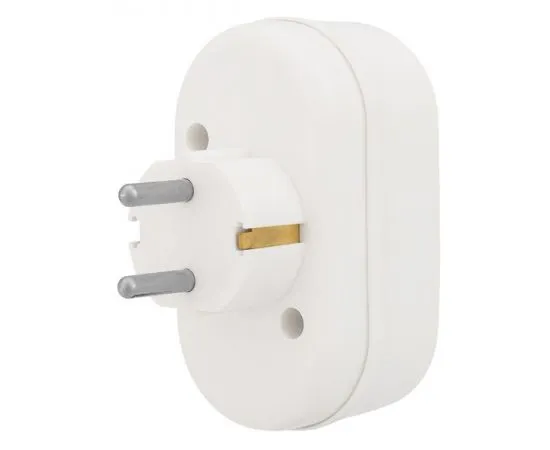 Двойник электрический 16A с заземлением, REXANT, белый, фото 2