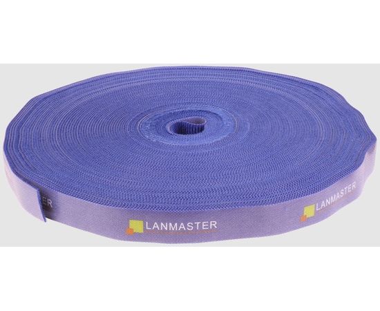 Стяжки для кабелей, многоразовая липучка 20мм в рулоне 30м, синий (LANMASTER) (052007/1013)