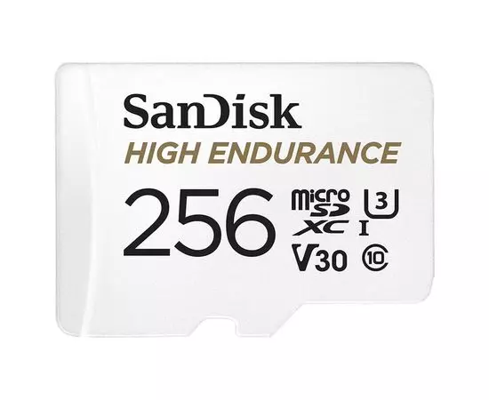 Карта памяти MicroSDXC 256GB Class 10 UHS-I U3 V30 High Endurance for DVR + адаптер (SanDisk) (SDSQQNR-256G-GN6IA)