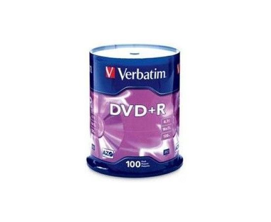 Диск DVD+R 4.7Gb Verbatim 16x Cake 100pcs (43551)