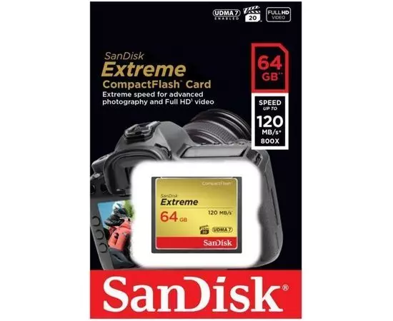 Карта памяти CF SanDisk 64Gb Extreme (SDCFXSB-064G-G46)