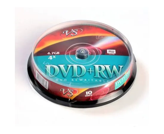 DVD+RW 4.7Gb VS 4x Cake Box (10 шт. в упаковке) цена за 1 шт. (VSDVDPRWCB1001)