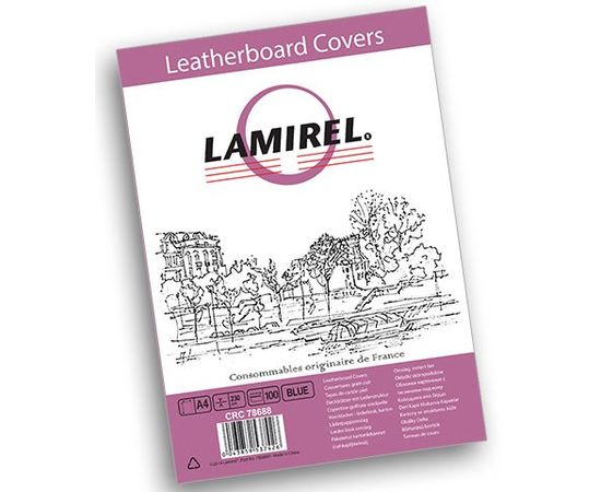 Обложка для переплета A4, 100 шт. с теснением под кожу, синий (Lamirel) (LA-78688)