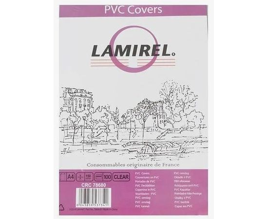 Обложка для переплета A4, 100 шт. глянцевый, белый (Lamirel) (LA-78689)