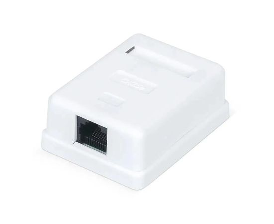 Розетка настенная 1xRJ-45 (8P8C) Cat. 5e UTP, одинарная (Hyperline) (WR-WS-8P8C-C5E-1)