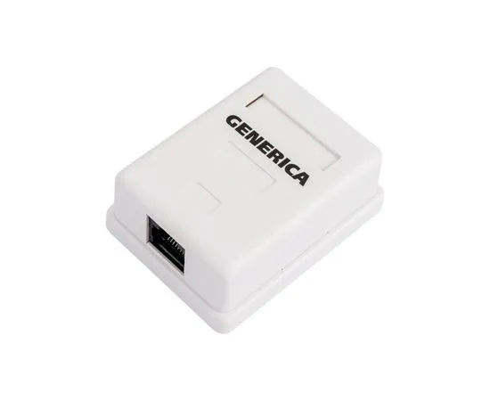 Розетка настенная 1xRJ-45 (8P8C) Cat. 5e UTP, одинарная (ITK GENERICA) (CS2-1C5EU-12-G)