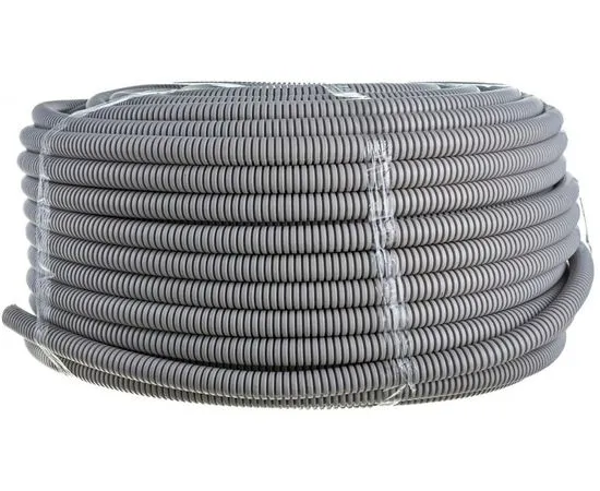 Труба гофрированная ПВХ ЭРА (серый) d 20мм с зонд. легкая 100м (15) (Б0020110)