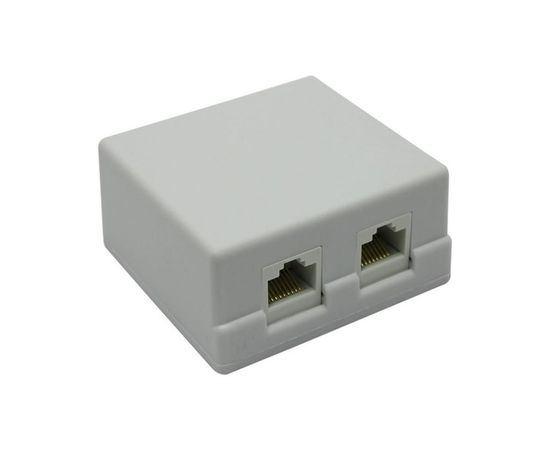 Розетка настенная 2xRJ-45 (8P8C) Cat. 5e UTP, двойная (5bites) (LY-SB02-A)