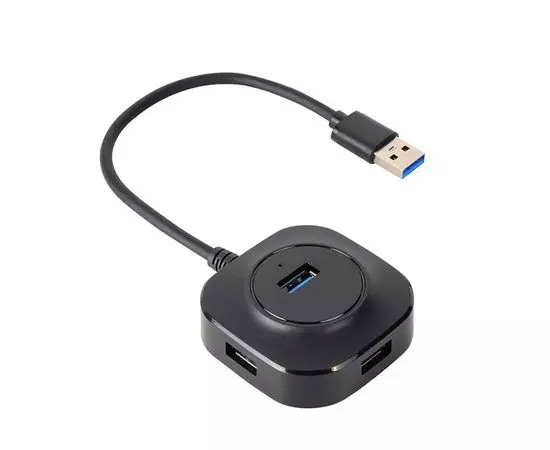 USB-разветвитель (хаб) USB3.0 -> USB3.0, 4 порта, USB2.0, 3 порта, VCOM, черный (DH307)