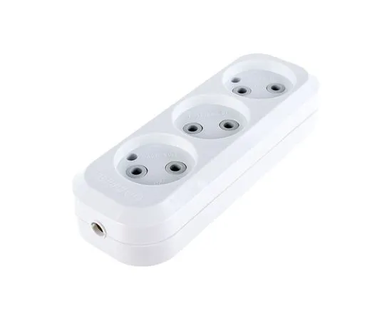 Колодка удлинителя 3 розетки без заземления, (Makel MGP121) белый, фото 3