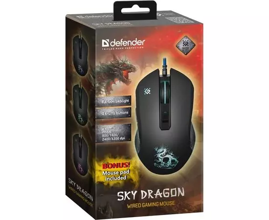 Мышь Defender SKY DRAGON GM-090L, черный (52090), фото 5