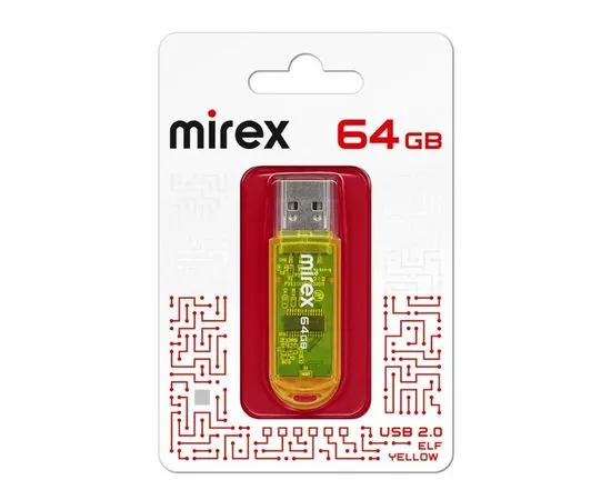 USB Flash-накопитель 64Gb (Mirex, Elf) желтый (13600-FMUYEL64), фото 4