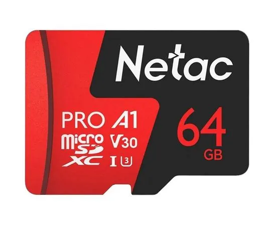 Карта памяти MicroSDXC 64Gb class 10 UHS-I U1 + адаптер (Netac P500 Eco) (NT02P500ECO-064G-R)