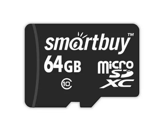 Карта памяти MicroSDXC 64Gb Class 10 UHS-I U1 без адаптер (Smartbuy) (SB64GBSDCL10-00)