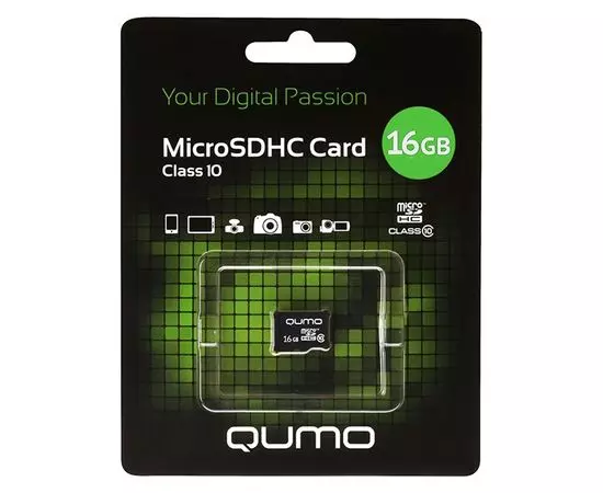 Карта памяти MicroSDHC 16Gb Class 10 без адаптера (Qumo) (QM16GMICSDHC10NA)