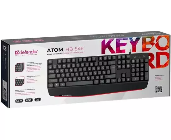 Клавиатура Defender Atom HB-546 Black (45546), фото 3