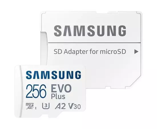 Карта памяти MicroSDXC 256Gb Class 10 UHS-I U3 + адаптер (SAMSUNG EVO PLUS) (MB-MC256KA/EU)