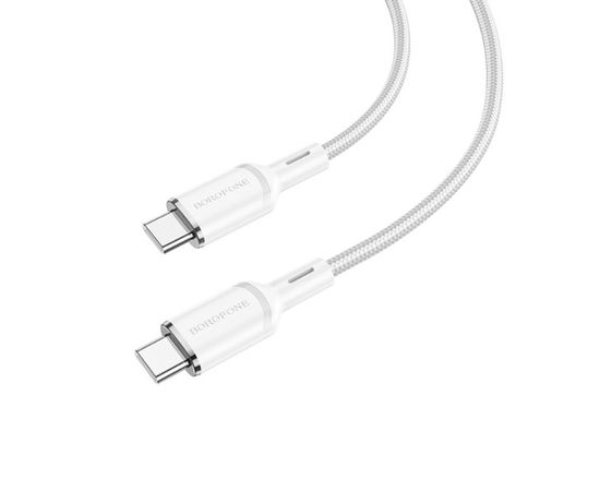 Кабель USB 2.0 Type-C (M), 1m (Borofone) BX90 Cyber, PD (60W), белый (6974443389678)
