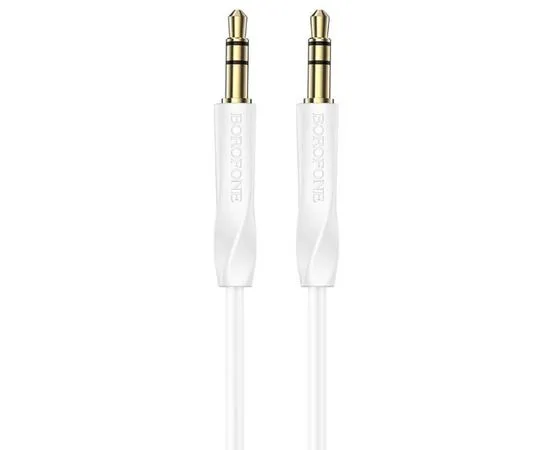 Кабель Audio AUX 3.5мм (m) -> 3.5мм (m) 1м (Borofone, BL16) белый (6974443389173)