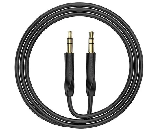 Кабель Audio AUX 3.5мм (m) -> 3.5мм (m) 1м (Borofone, BL16) черный (6974443389166)