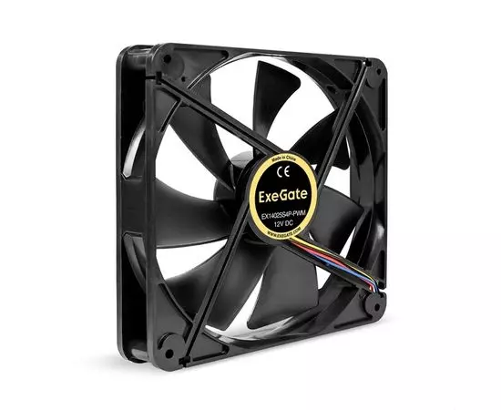 Кулер для корпуса Exegate EX14025S4P-PWM, 140x140x25 мм, подшипник скольжения, 4pin, PWM (EX295248RUS)