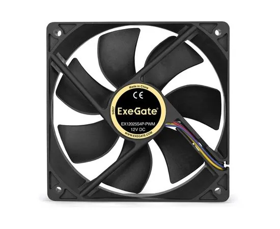 Кулер для корпуса Exegate E12025S4P-PWM, 120x120x25 мм, подшипник скольжения, 4pin, PWM (EX283393RUS), фото 2