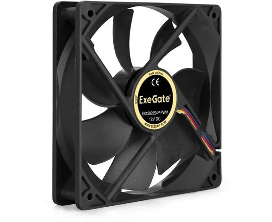 Кулер для корпуса Exegate E12025S4P-PWM, 120x120x25 мм, подшипник скольжения, 4pin, PWM (EX283393RUS)
