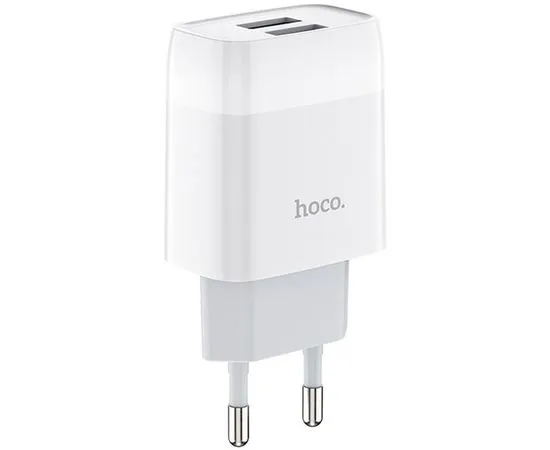 Зарядное устройство HOCO C73A Glorious, USB A + A, белый (6931474712912)